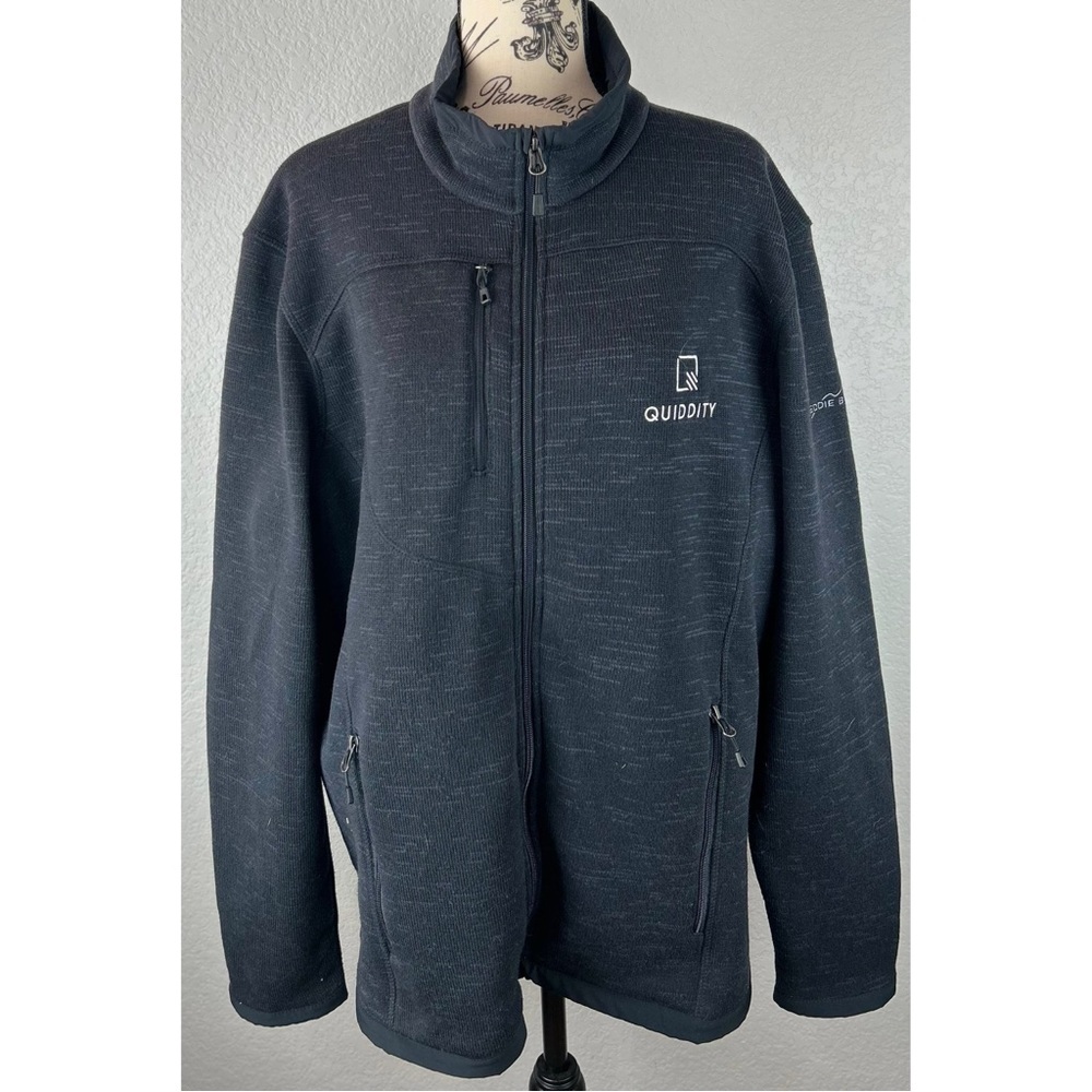 Eddie Bauer Men's Black Fleece Zip Up Jacket, size XL